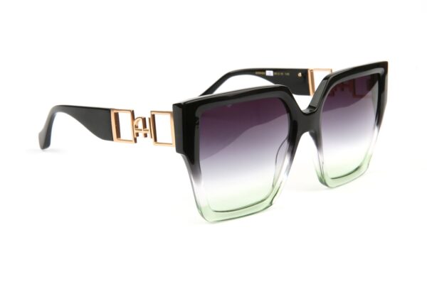 Ana Hickmann Quadrat Sonnenbrille AH9450 56C02 in Grau – 45° Seitenansicht