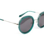 Ana Hickmann Rund Sonnenbrille HI3205 52T01 in Türkis – 45° Seitenansicht