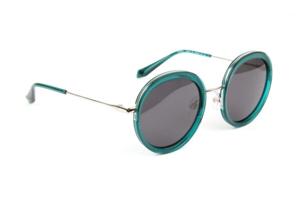 Ana Hickmann Rund Sonnenbrille HI3205 52T01 in Türkis – 45° Seitenansicht
