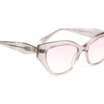 Ana Hickmann Katzenaugen Sonnenbrille HI9238 53T01 in Grau – 45° Seitenansicht