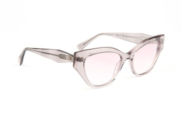 Ana Hickmann Katzenaugen Sonnenbrille HI9238 53T01 in Grau – 45° Seitenansicht