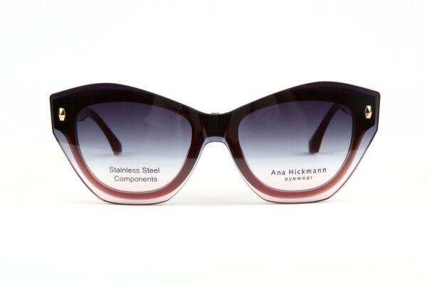 Ana Hickmann Rund Sonnenbrille AH6581G 52H02 & AH6581G 52H02G in Blau – 45° Seitenansicht