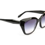 Ana Hickmann Rund Sonnenbrille AH9454 53A01 in Schwarz – 45° Seitenansicht