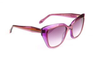 Ana Hickmann Rund Sonnenbrille AH9454 53H02 in Blau – 45° Seitenansicht