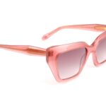 Ana Hickmann Quadrat Sonnenbrille AH9455 53T01 in Pink – 45° Seitenansicht