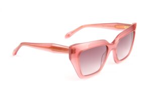 Ana Hickmann Quadrat Sonnenbrille AH9455 53T01 in Pink – 45° Seitenansicht