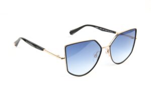 Ana Hickmann Katzenaugen Sonnenbrille HI3207 54A01A in Schwarz – 45° Seitenansicht
