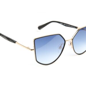 Ana Hickmann Katzenaugen Sonnenbrille HI3207 54A01A in Schwarz – 45° Seitenansicht