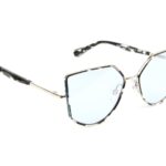 Ana Hickmann Katzenaugen Sonnenbrille HI3207 54G21A in Schwarz – 45° Seitenansicht