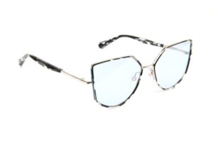 Ana Hickmann Katzenaugen Sonnenbrille HI3207 54G21A in Schwarz – 45° Seitenansicht