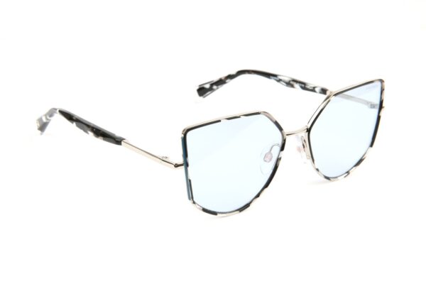 Ana Hickmann Katzenaugen Sonnenbrille HI3207 54G21A in Schwarz – 45° Seitenansicht