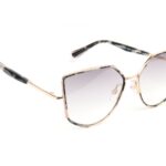 Ana Hickmann Rechteck Sonnenbrille HI3207 54G22A in Schwarz – 45° Seitenansicht