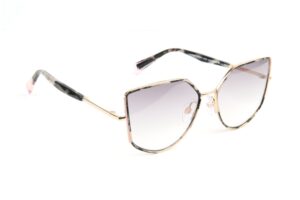 Ana Hickmann Rechteck Sonnenbrille HI3207 54G22A in Schwarz – 45° Seitenansicht
