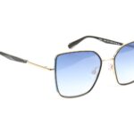 Ana Hickmann Rechteck Sonnenbrille HI3208 54A01A in Schwarz – 45° Seitenansicht