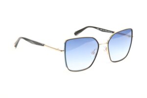 Ana Hickmann Rechteck Sonnenbrille HI3208 54A01A in Schwarz – 45° Seitenansicht