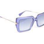 Ana Hickmann Quadrat Sonnenbrille HI9245 54T02 in Blau – 45° Seitenansicht
