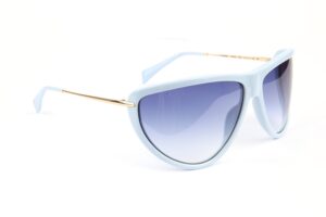 Ana Hickmann Rund Sonnenbrille HI9251 71D02 in Blau – 45° Seitenansicht