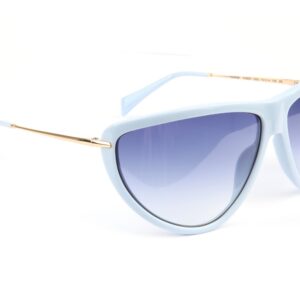 Ana Hickmann Rund Sonnenbrille HI9251 71D02 in Blau – 45° Seitenansicht
