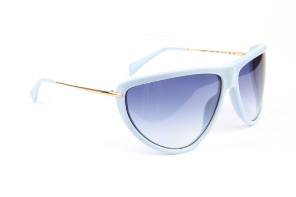 Ana Hickmann Rund Sonnenbrille HI9251 71D02 in Blau – 45° Seitenansicht