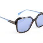 Ana Hickmann Sonnenbrille HI9257 55P02 in Blau – 45° Seitenansicht