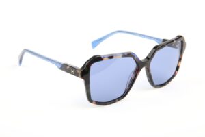 Ana Hickmann Sonnenbrille HI9257 55P02 in Blau – 45° Seitenansicht