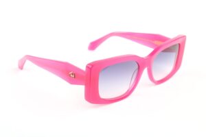 Ana Hickmann Quadrat Sonnenbrille AH9482 53T01 in Rot – 45° Seitenansicht