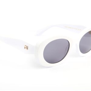 Ana Hickmann Rund Sonnenbrille AH9483 52D01 in Weiß – 45° Seitenansicht