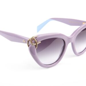 Ana Hickmann Schmetterling Sonnenbrille AH9469 54D01 in Lila – 45° Seitenansicht