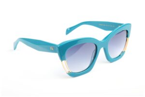 Ana Hickmann Sonnenbrille AH9480 54D02 in Blau – 45° Seitenansicht