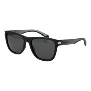 Polaroid Quadrat Sonnenbrille PLD 2138/S 56O6WM9 in Schwarz – 45° Seitenansicht