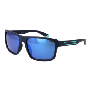 Polaroid Rechteck Sonnenbrille PLD 2158/S 58FLL5X in Blau – 45° Seitenansicht