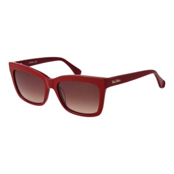 Max Mara Rechteck Sonnenbrille MM0010 5545E in Rot – 45° Seitenansicht