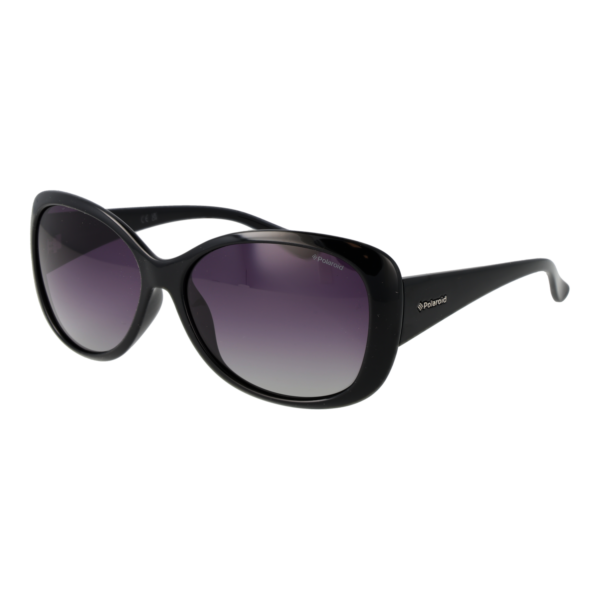 Polaroid Schmetterling Sonnenbrille P8317 58KIHIX in Schwarz – 45° Seitenansicht