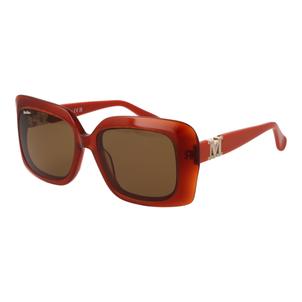 Max Mara Quadrat Sonnenbrille MM0030 5444E in Orange – 45° Seitenansicht