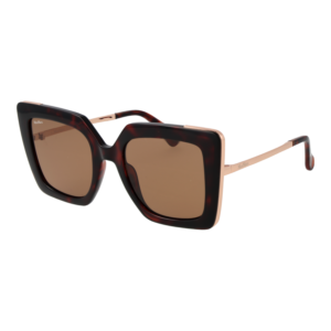 Max Mara Quadrat Sonnenbrille MM0051 5254S in Braun – 45° Seitenansicht