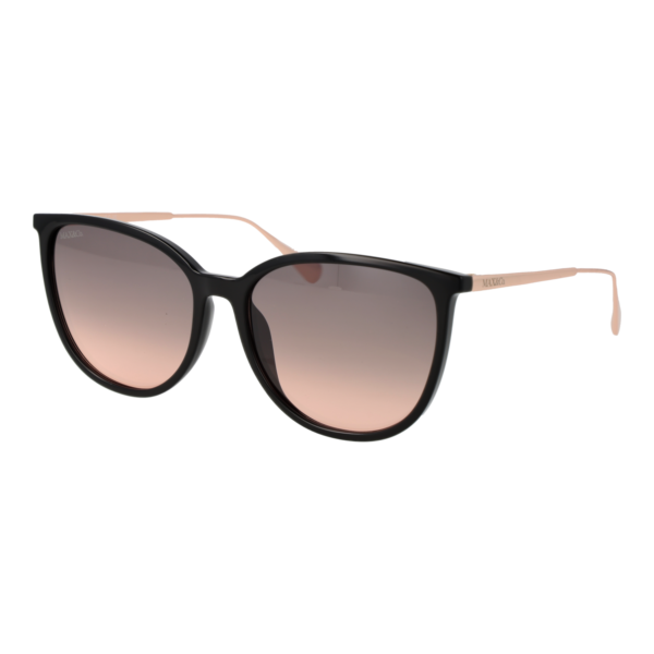 Max & Co Rund Sonnenbrille MO0078 5701B in Schwarz – 45° Seitenansicht