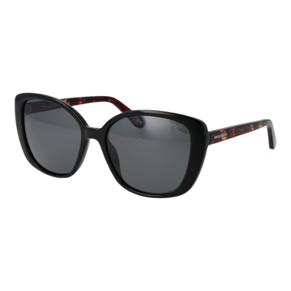 Skechers Schmetterling Sonnenbrille SE6265 5605D in Schwarz – 45° Seitenansicht