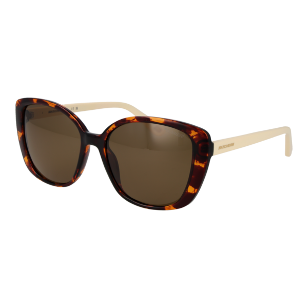 Skechers Rechteck Sonnenbrille SE6265 5652H in Braun – 45° Seitenansicht