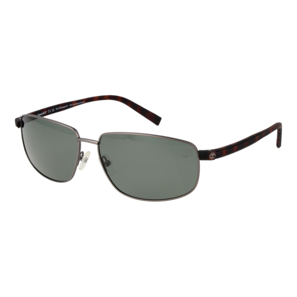 Timberland Rechteck Sonnenbrille TB9325 6509R in Grau – 45° Seitenansicht