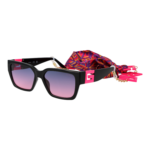Guess Quadrat Sonnenbrille GU7916 5574T in Schwarz – 45° Seitenansicht