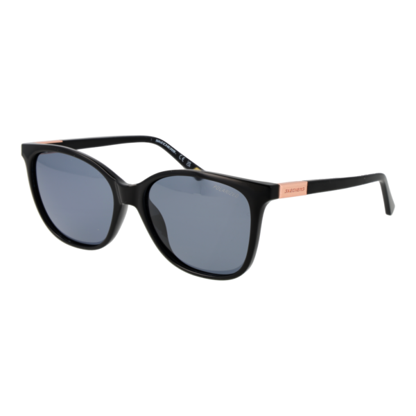 Skechers Quadrat Sonnenbrille SE6361 5601D in Schwarz – 45° Seitenansicht