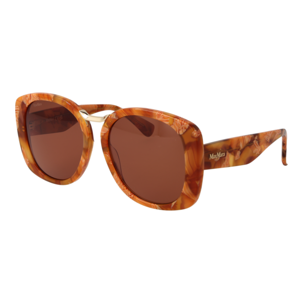 Max Mara Rund Sonnenbrille MM0092 5556E in Braun – 45° Seitenansicht