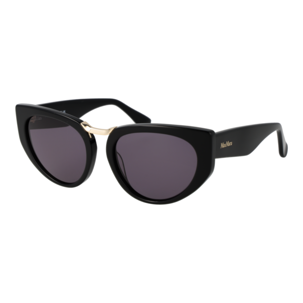 Max Mara Katzenaugen Sonnenbrille MM0093 5401A in Schwarz – 45° Seitenansicht