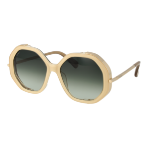 Max Mara Geometric Sonnenbrille MM0094 5525P in Beige – 45° Seitenansicht