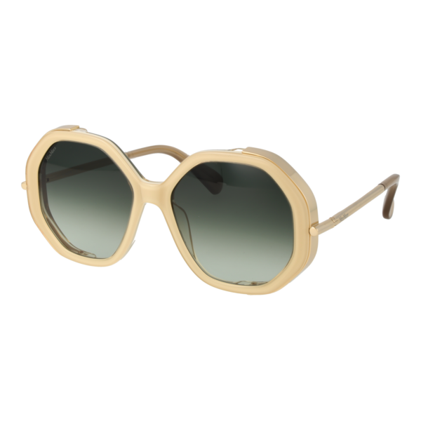 Max Mara Geometric Sonnenbrille MM0094 5525P in Beige – 45° Seitenansicht