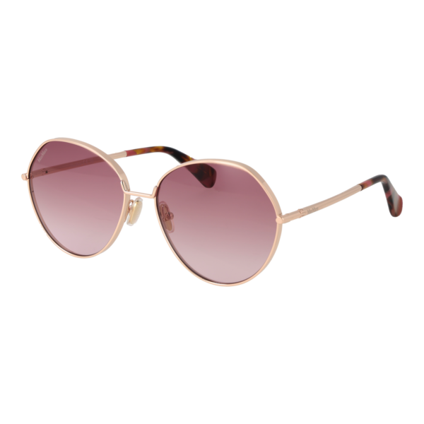 Max Mara Rund Sonnenbrille MM0096 5728Z in Rosé Gold – 45° Seitenansicht