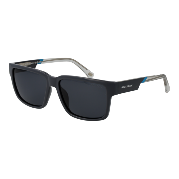 Skechers Quadrat Sonnenbrille SE00025 5520D in Grau – 45° Seitenansicht