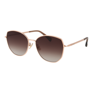 Max Mara Schmetterling Sonnenbrille MM0114-K 5832F in Rosé Gold – 45° Seitenansicht