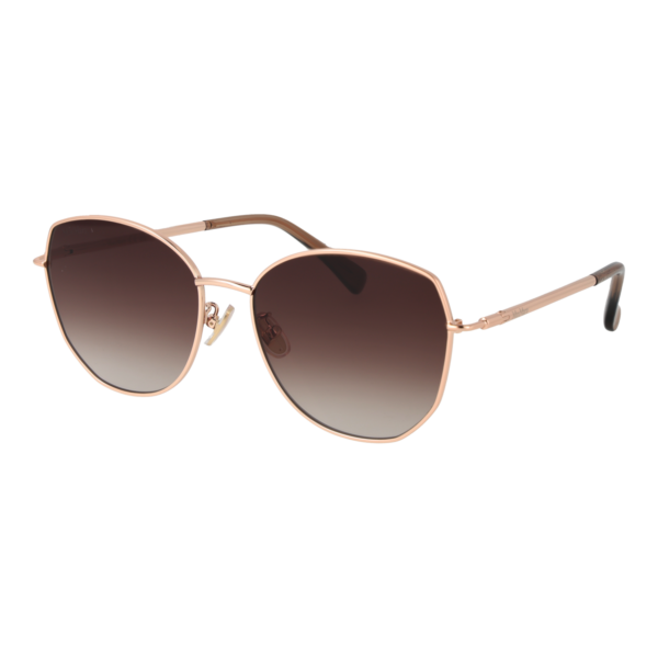 Max Mara Schmetterling Sonnenbrille MM0114-K 5832F in Rosé Gold – 45° Seitenansicht