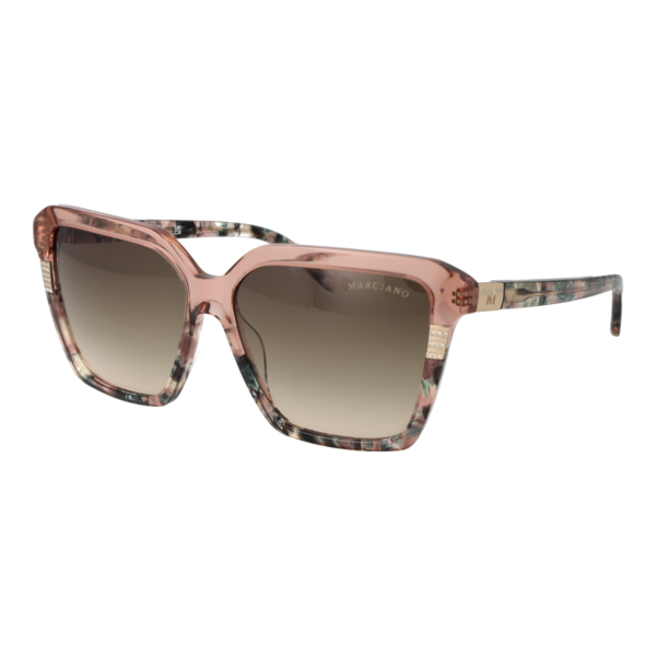 Marciano by Guess Quadrat Sonnenbrille GM00009 5853P in Koralle – 45° Seitenansicht